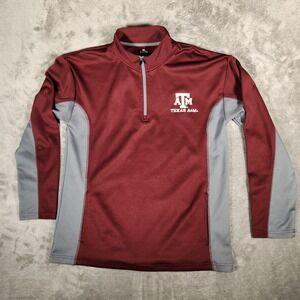 Knights Apparel Texas A&M Pullover Mens L Maroon Excellent 1/4 Zip Mesh Sport
